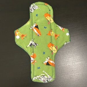 New! Green Reusable Sanitary Pad with Dog Print